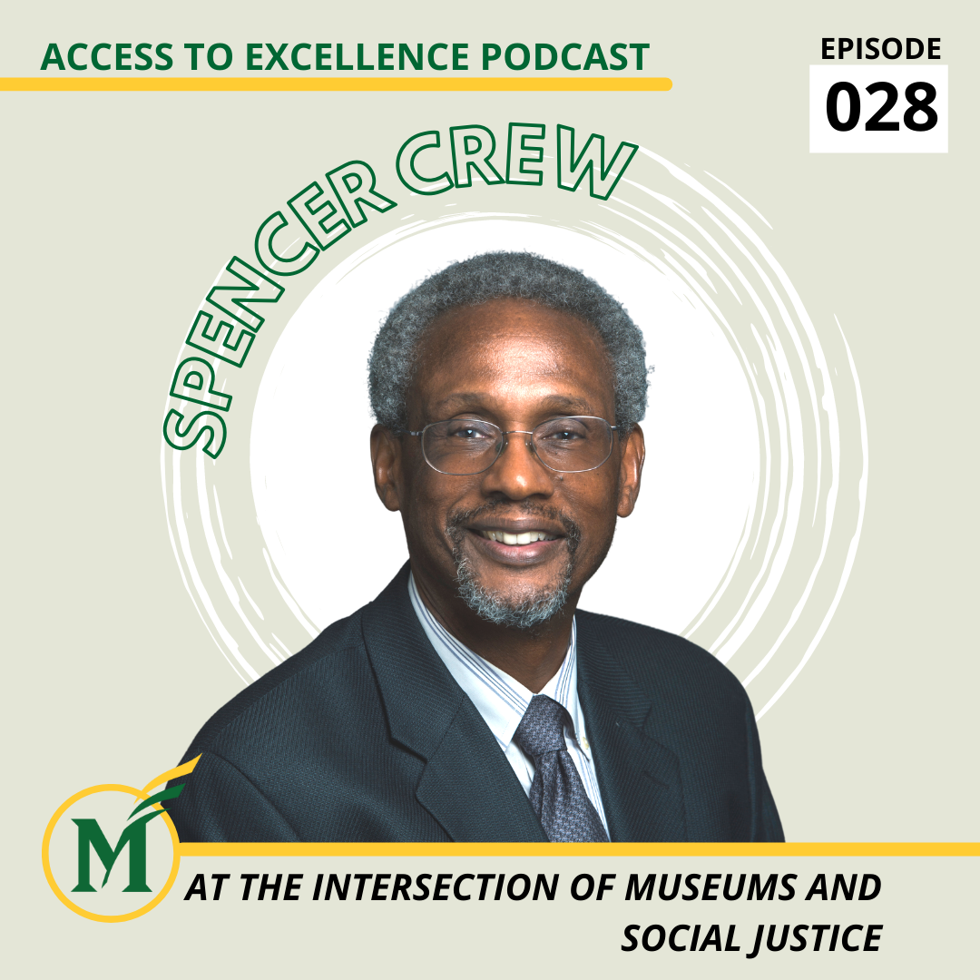 Access to Excellence podcast graphic. Episode 28: Intersection of museums and social justice